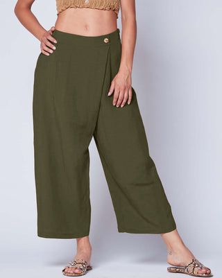 Linen Wrap Front Culottes