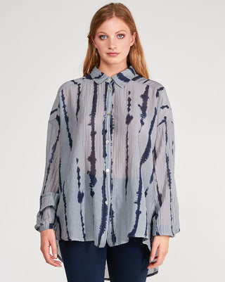 Cotton-Silk-Blend-Button-Up-Shirt in grey by baci