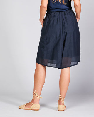 Cotton-Silk-Blend-Drawstring-Shorts back view by baci fashion