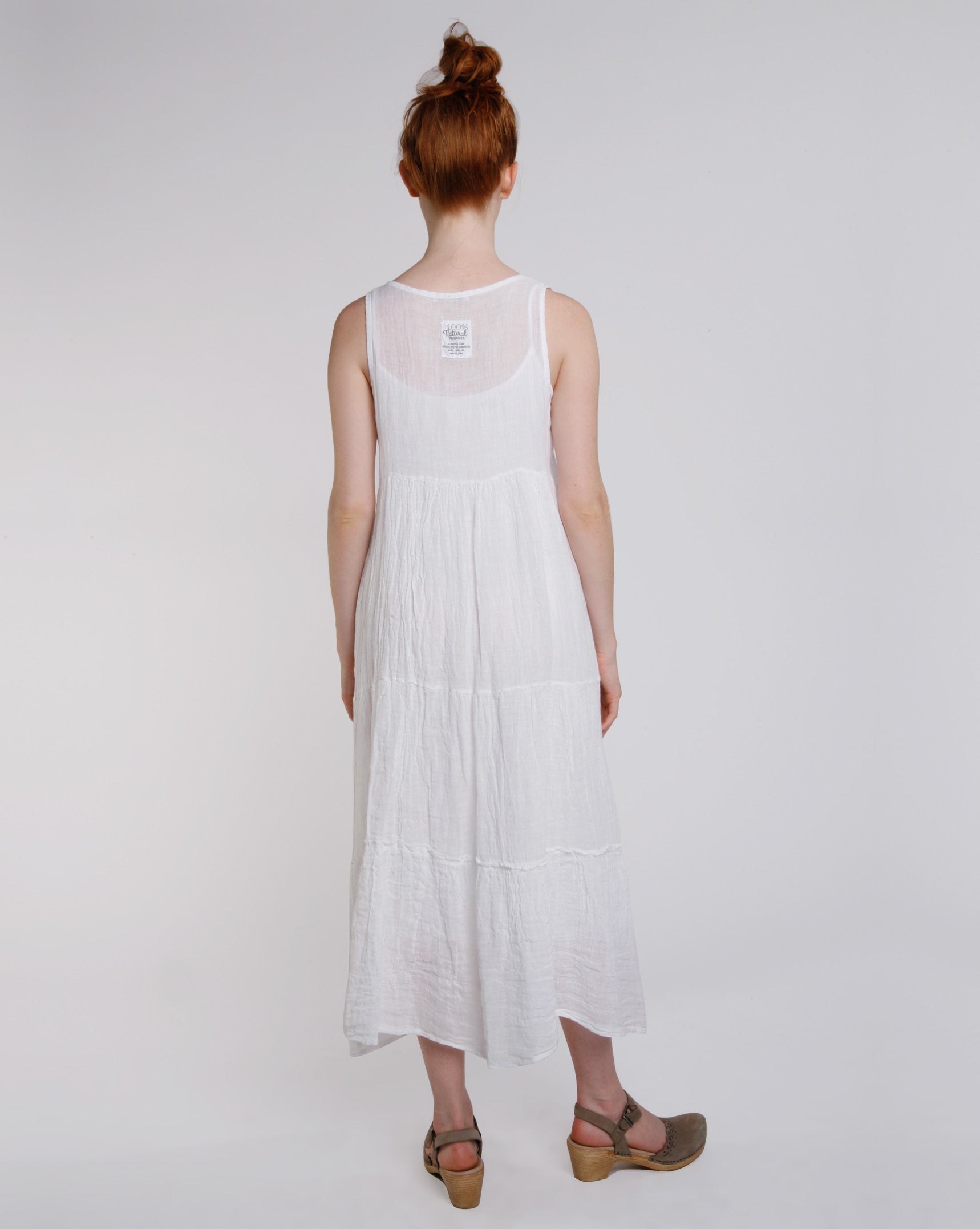 Linen Babydoll Tank Dress White / S