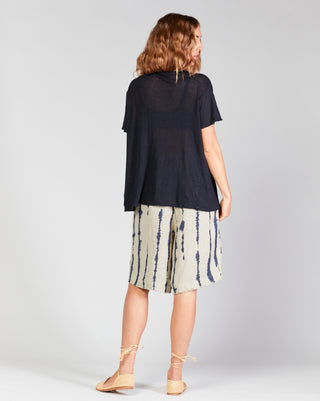 Linen-Scoop-Neck-Short-Sleeve-T-Shirt-back baci fashion