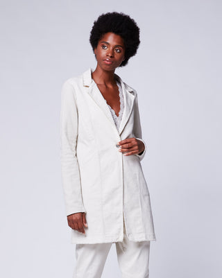 Single-Button-Elbow-Patch-Blazer-white by baci