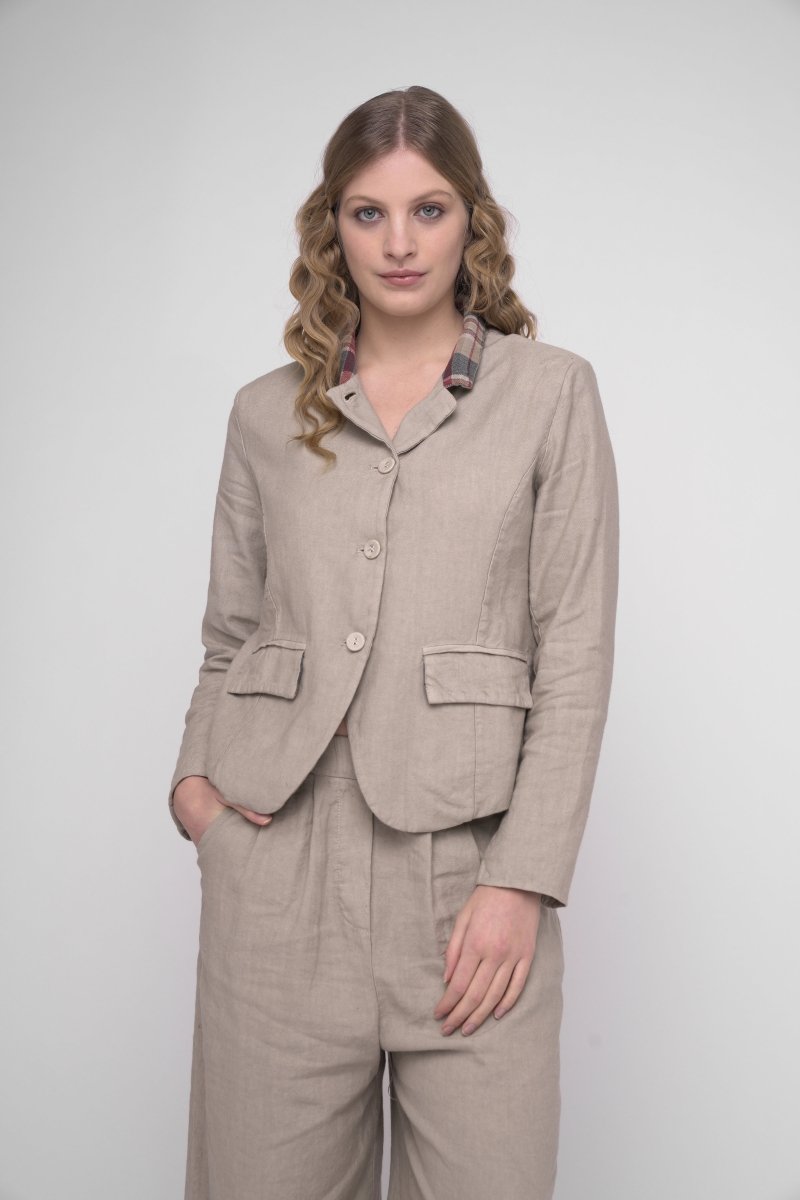 Cotton Linen Blend Cropped Jacket – Baci Fashion