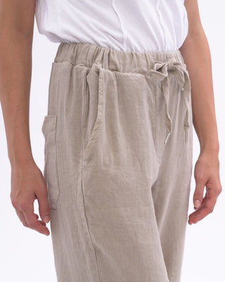 Elastic Cotton Linen Blend Pants - Baci Fashion