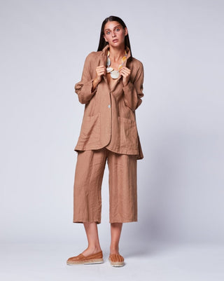 Linen 3 Button Swing Jacket - Baci Online Store