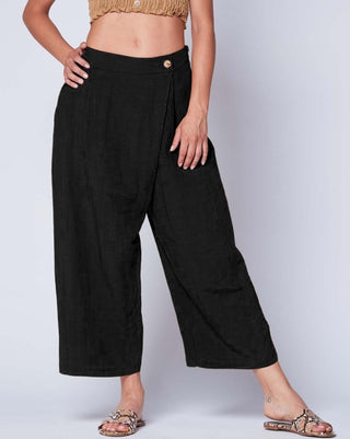 Linen Wrap Front Culottes - Baci Online Store