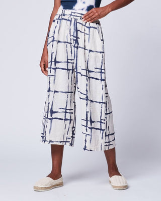 Mondrian Linen Elastic Culotttes - Baci Fashion