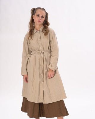 Organic Cotton Belted Smock Dress - Baci Fashion