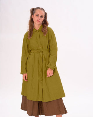 Organic Cotton Belted Smock Dress - Baci Fashion