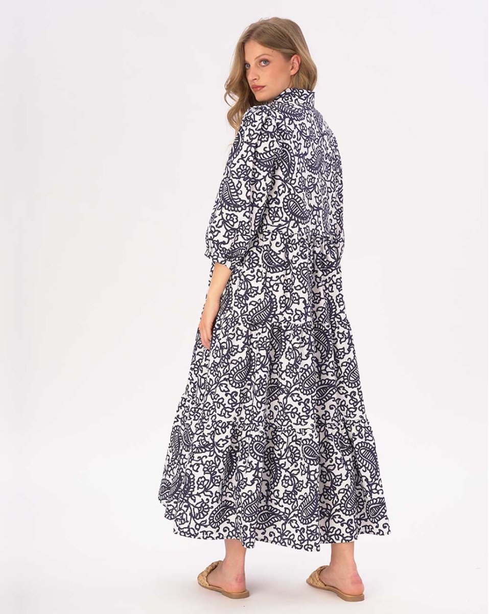 belted maxi shirt dress Brown Abstract Print Belted Maxi Shirt Dress - All Dresses