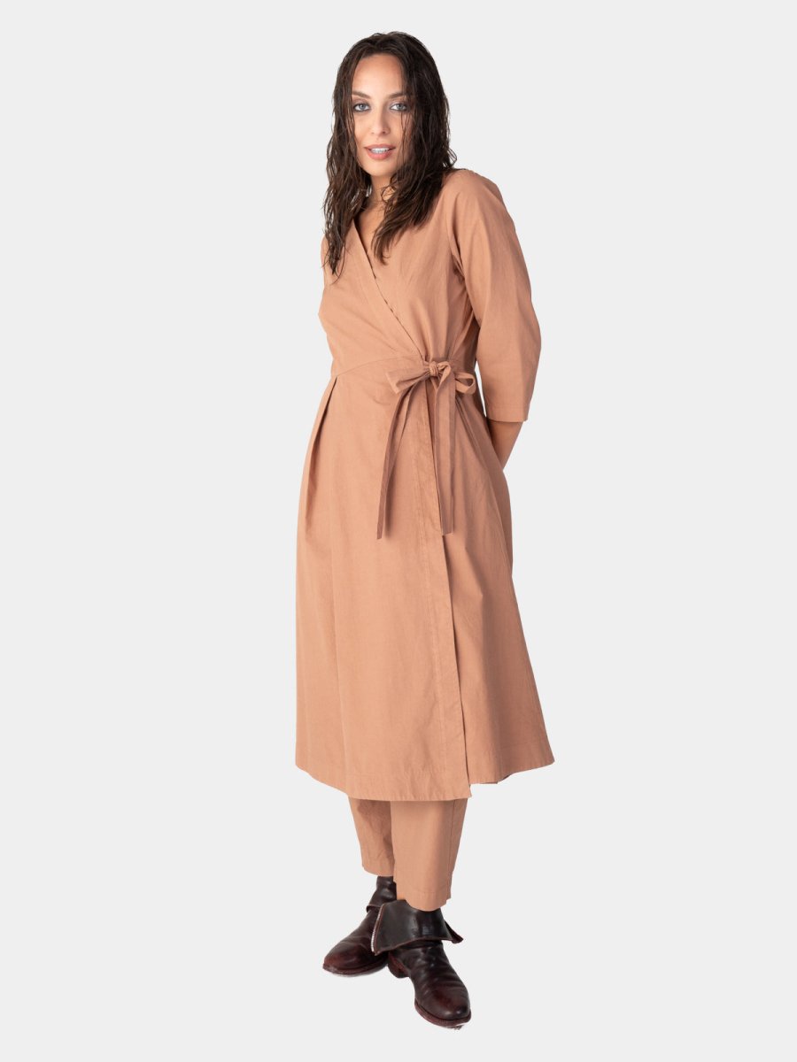 cotton wrap midi dress Petal and Pup Women's Nova Wrap Knit Midi Dress
