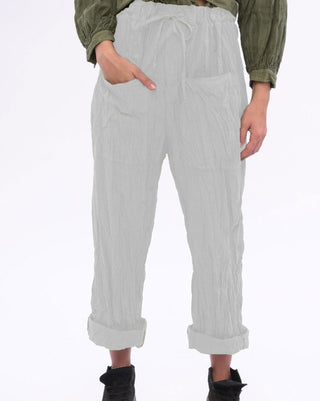 Pocketed Pleated Crinkled Pants - Baci Fashion