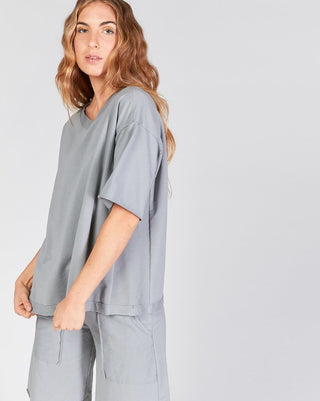 Raw Edge Sleeve T Shirt - Baci Fashion