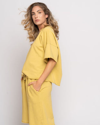 Raw Seam Drop Shoulder Tee - Baci Fashion