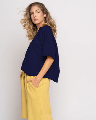 Raw Seam Drop Shoulder Tee - Baci Fashion