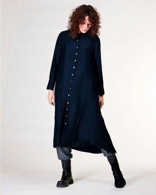 Ruffled Back Button-Up Shirtdress - Baci Fashion