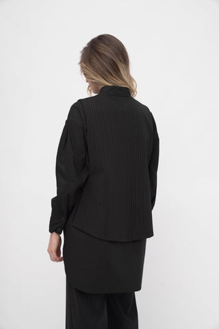 Striped Back Tie Cotton Blend Vest - Baci Fashion