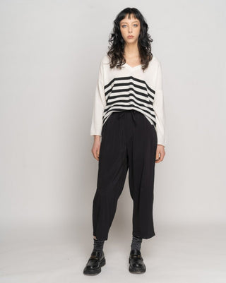 Tiled Pleated Drawstring Trouser - Baci Fashion