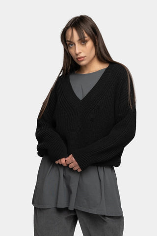 V Neck Knitted Sweater - Baci Fashion